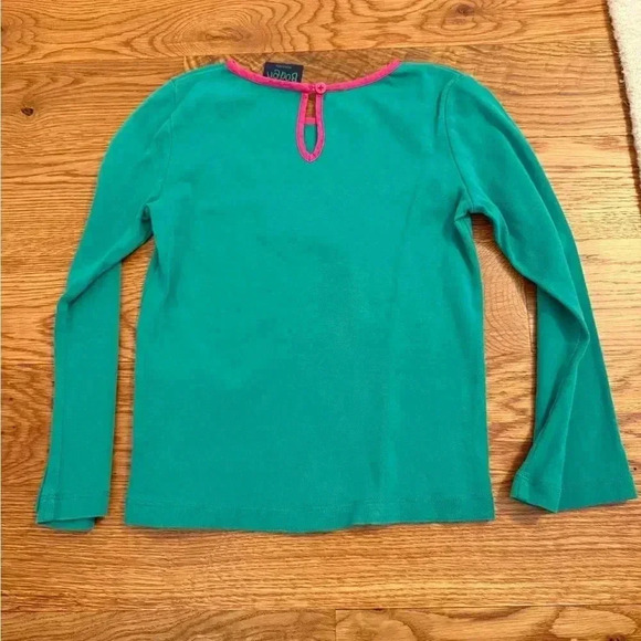 Mini Boden Sequin Butterfly Long Sleeve Shirt Green Size 5-6Y - Picture 6 of 6